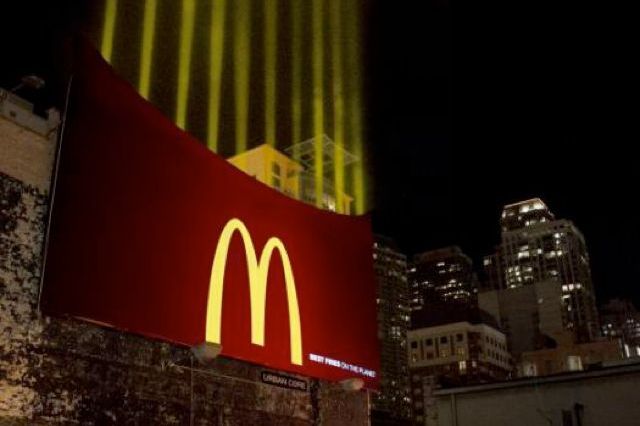 The McDonald's fry lights in Chicago. 